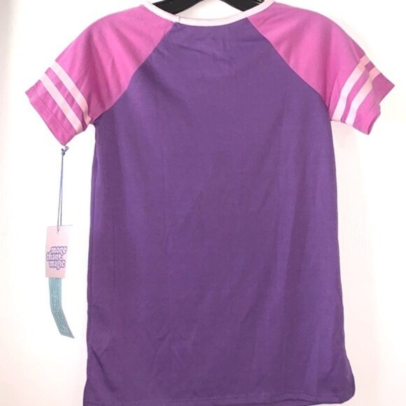 More Than Magic Girls Purple & Pink "Be Happy" Graphic Pajama Top Size 10 Polyes - Picture 5 of 5